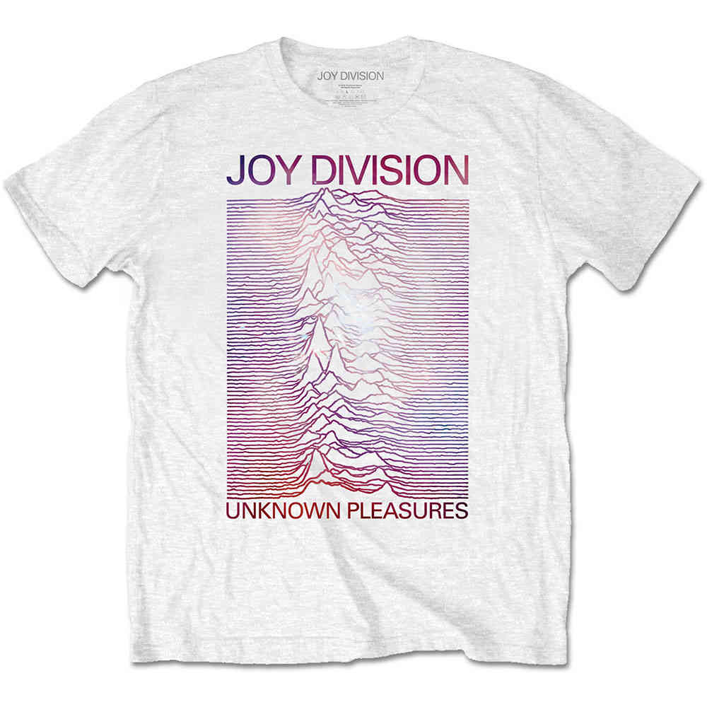 Joy Division - Space Unknown Pleasures Gradient Heren Tshirt - Wit